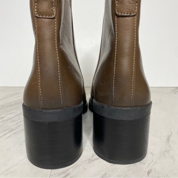 New! Naturalizer Emmy Brown Leather Square Toe Bootie 7W - Picture 4 of 15